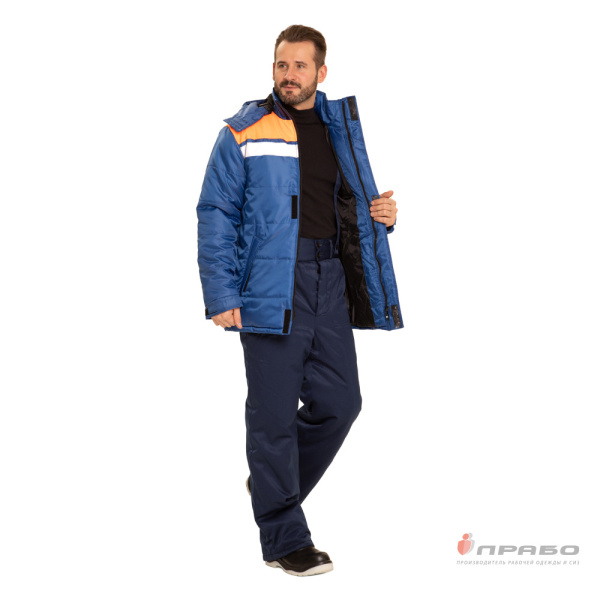 Куртка мужская утеплённая "Эльбрус" васильково-оранжевая