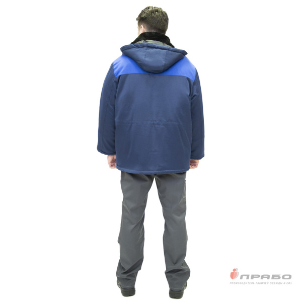 Куртка мужская утеплённая "Бригадир" с меховым воротом эконом