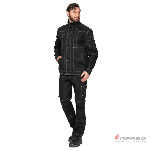 Костюм мужской "Викинг 2021" чёрный (куртка и брюки)