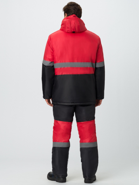 Костюм зимний Профи (Оксфорд) п/к, красный/черный