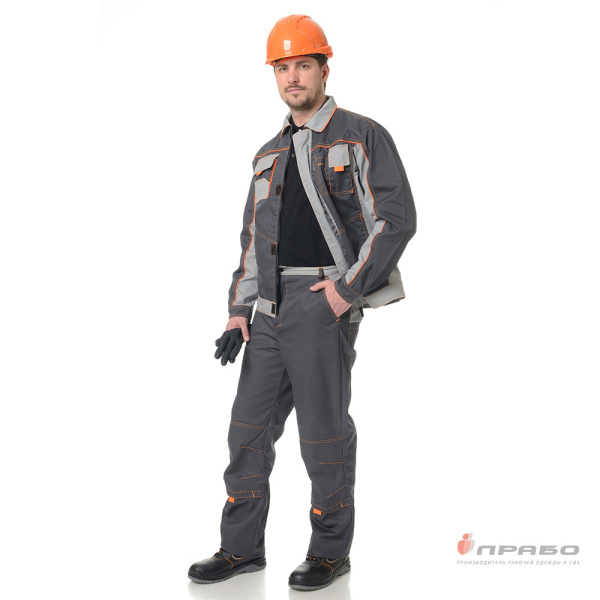 Куртка мужская "Бренд" тёмно-серая/cветло-серая