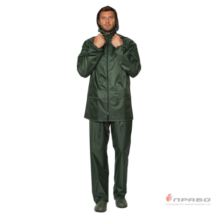 Костюм влагозащитный "Тайфун" зелёный с ПВХ-покрытием (куртка и брюки)