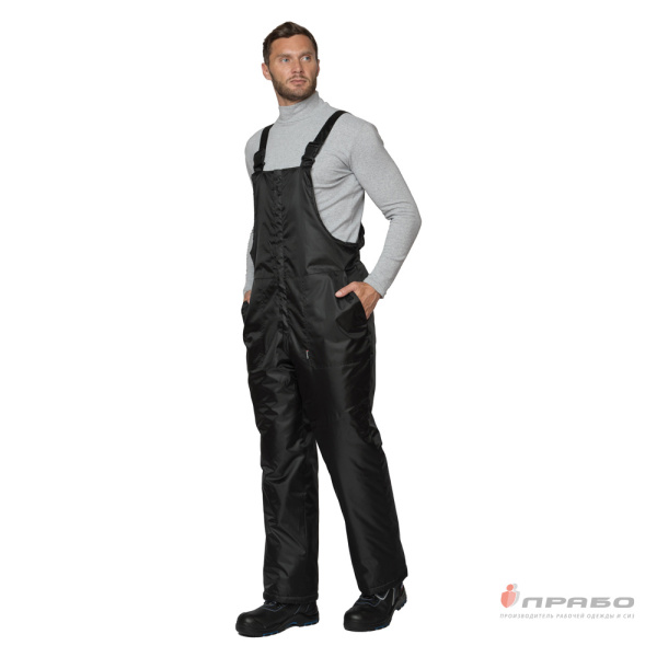 Полукомбинезон мужской утеплённый "Альфа" чёрный