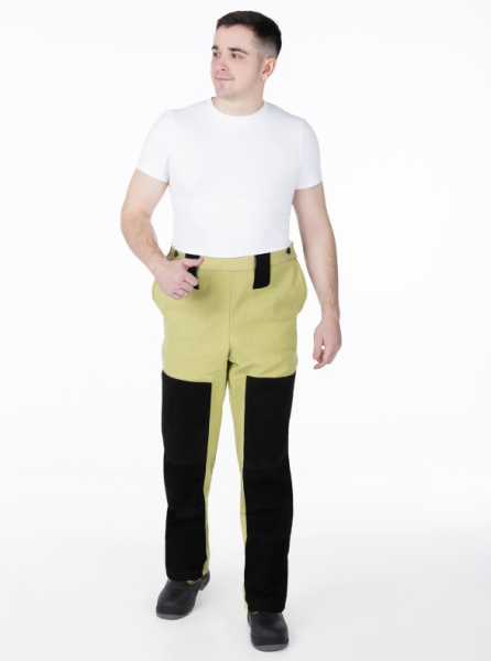 Костюм сварщика комбинированный 2 кл.защиты(тк.Брезент,550/Спилок S=2,8) черный/бежевый