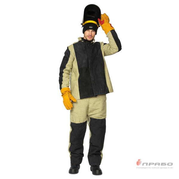 Костюм сварщика утеплённый со спилком площадью покрытия 2,3 м² (куртка и брюки)