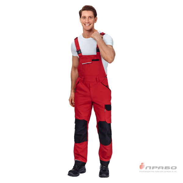 Полукомбинезон мужской "Сюрвейер" красный/чёрный