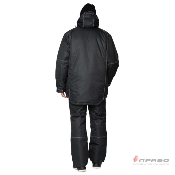 Костюм мужской утеплённый "Викинг" чёрный (куртка и брюки)