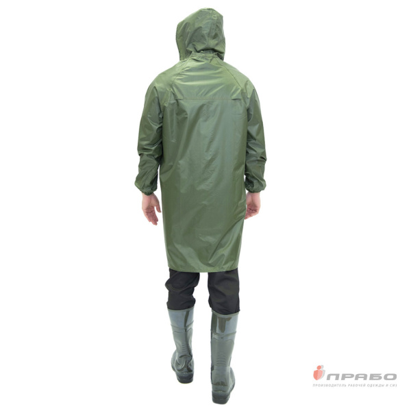 Плащ влагозащитный нейлоновый с ПВХ-покрытием зелёный