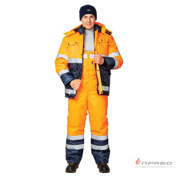 Костюм утеплённый "Спектр 2" оранжевый/синий (куртка и полукомбинезон)