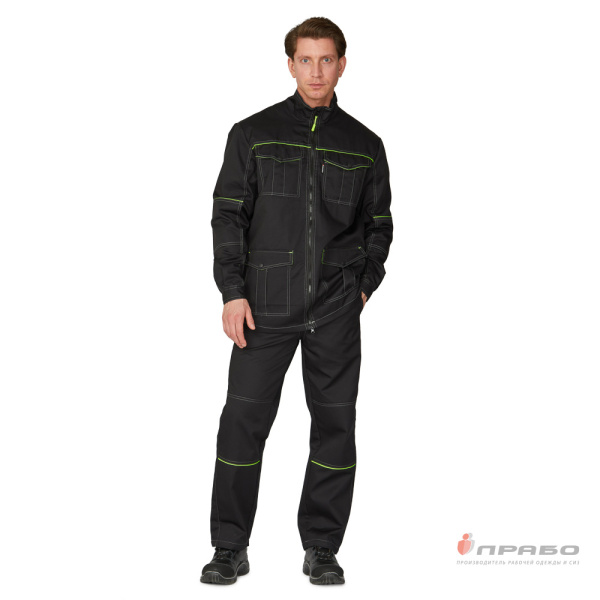 Куртка мужская "Эко-Босс" чёрная/лимонная