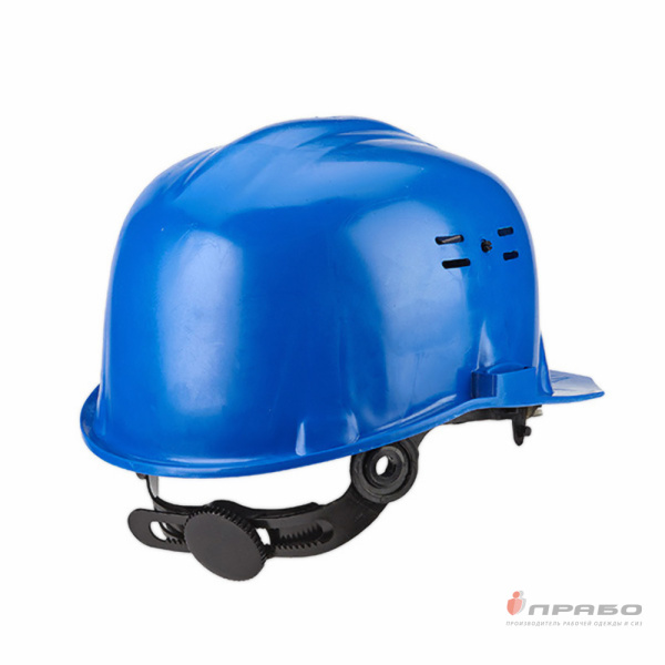 Каска защитная строительная из ударопрочного пластика с креплением для наушников синяя