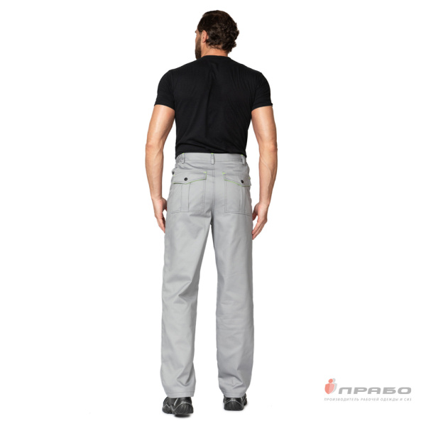 Брюки мужские "Эко-Босс" светло-серые/лимонные