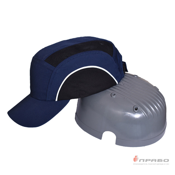 Каскетка защитная с вставкой из ABS-пластика и СОП синяя