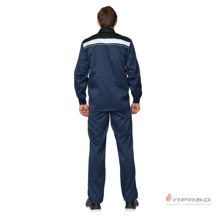 Костюм мужской "Ударник" синий/чёрный