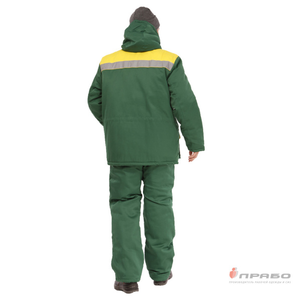 Костюм мужской утеплённый "Буря" зелёный (куртка и полукомбинезон)