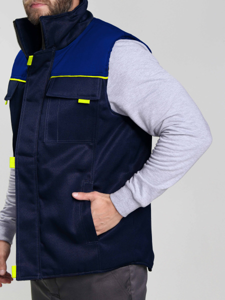 Жилет утепленный Фаворит (тк.Смесовая,210), т.синий/васильковый