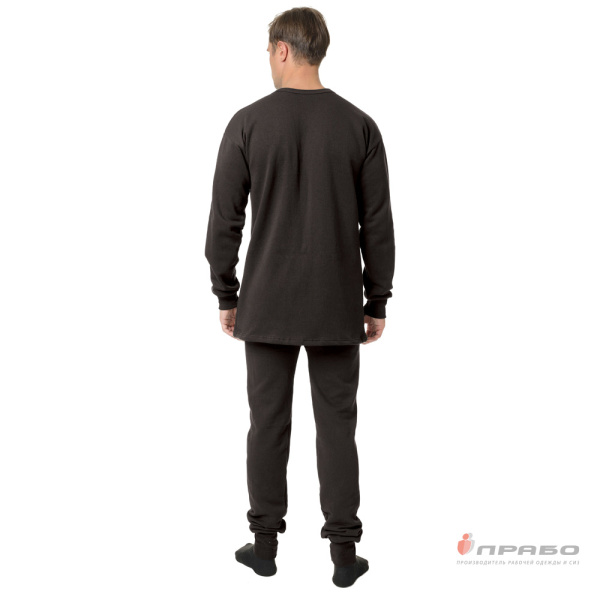 Белье утеплённое трикотажное чёрное, 200 г/м² (фуфайка)