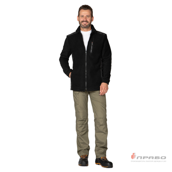 Куртка "Кеми" флисовая без капюшона чёрная