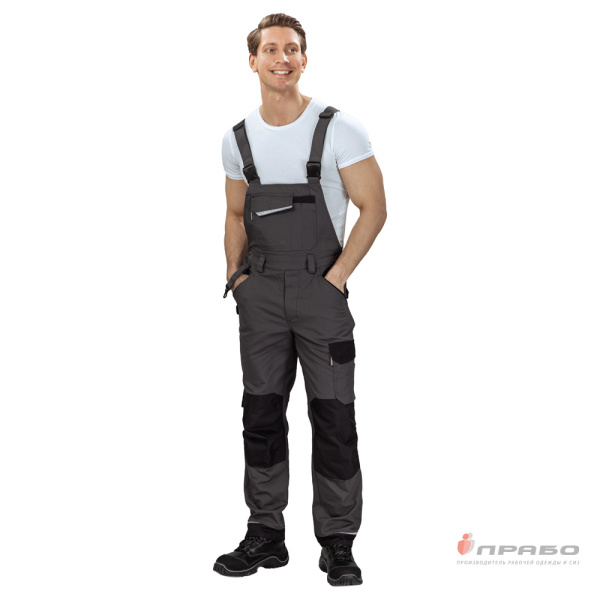 Полукомбинезон мужской "Сюрвейер" тёмно-серый/чёрный