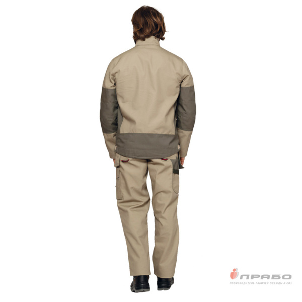 Костюм мужской "Suomi" бежевый/олива премиум улучшенной комплектации (куртка и брюки)