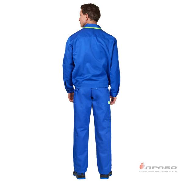 Костюм мужской "Докер" васильковый (куртка и полукомбинезон)