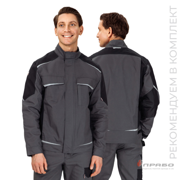 Куртка мужская "Сюрвейер" тёмно-серый/чёрный