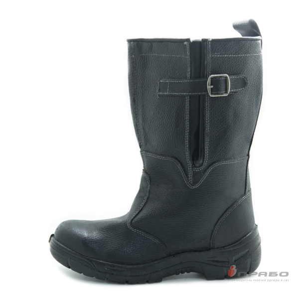 Сапоги кожаные "Олимп" с подошвой ПУ и МП чёрные