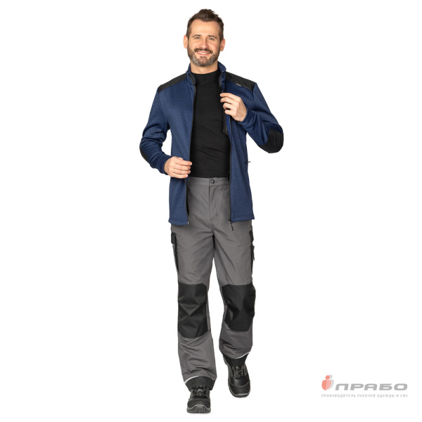 Куртка "Валма" трикотажная синий меланж/чёрный