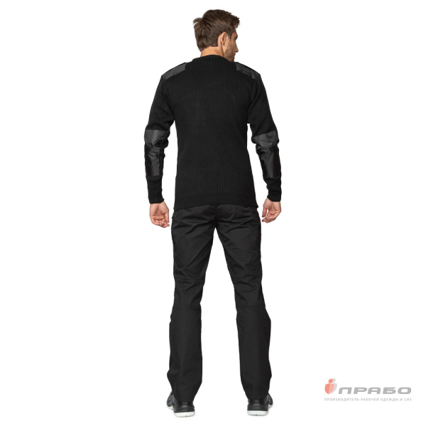 Джемпер форменный для сотрудников охранных предприятий чёрный с круглым вырезом