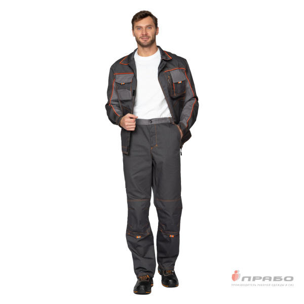 Костюм мужской "Бренд 1 2020" тёмно-серый/серый (куртка и брюки)