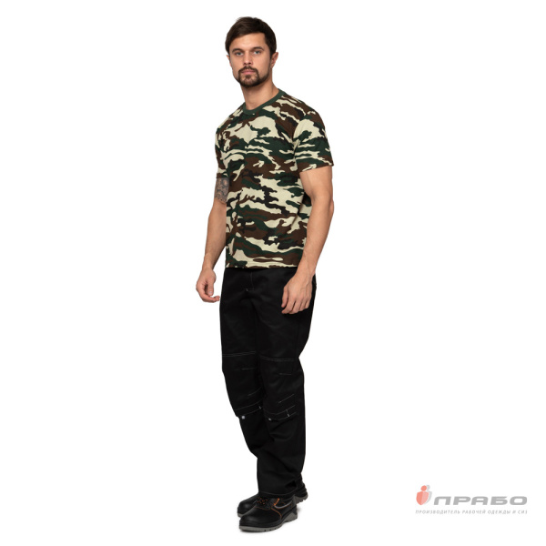 Футболка трикотажная камуфляжная лес светлый