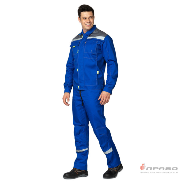 Костюм мужской летний "Профессионал 2 СОП" василёк/серый (куртка и полукомбинезон)