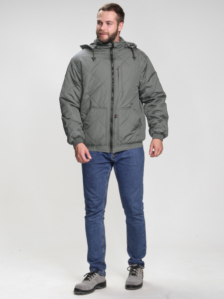 Куртка демисезонная Бомбер-Люкс (тк.Дюспо), св.серый