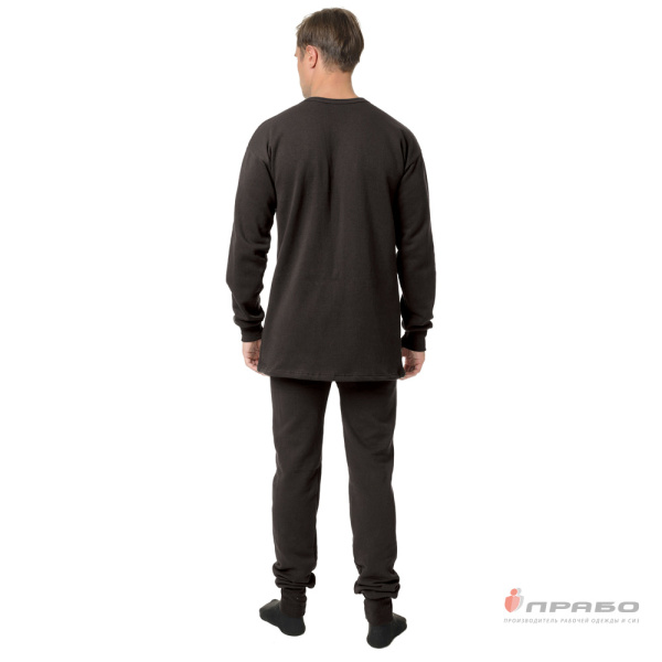 Белье утеплённое трикотажное чёрное, 200 г/м² (кальсоны)