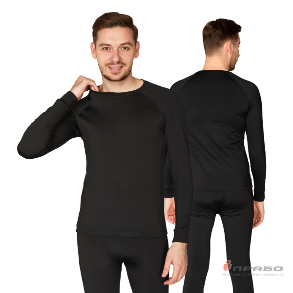 Термобельё мужское из полиэстера чёрное (фуфайка), 200 г/м²