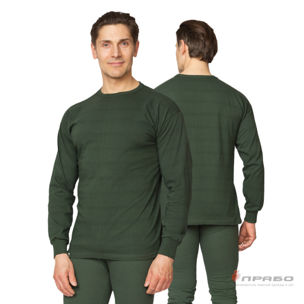 Бельё трикотажное оливковое, 180 г/м² (фуфайка и кальсоны)