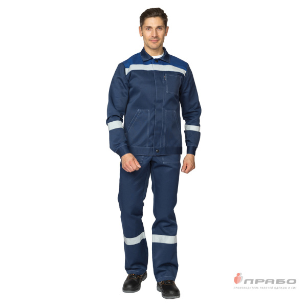 Костюм мужской "Пантеон 2 СОП" синий/василёк (куртка и полукомбинезон)