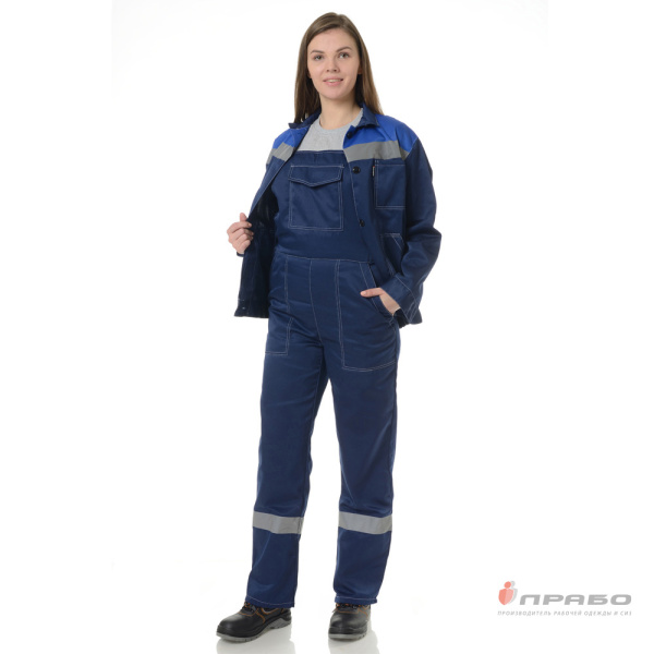 Костюм женский "Пантеон 2" синий/василёк (куртка и полукомбинезон)