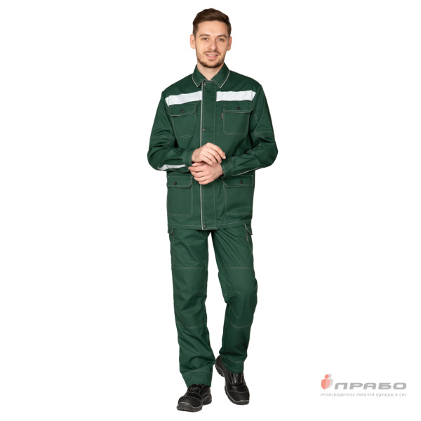 Куртка мужская летняя "Эко-Труд" тёмно-зелёная