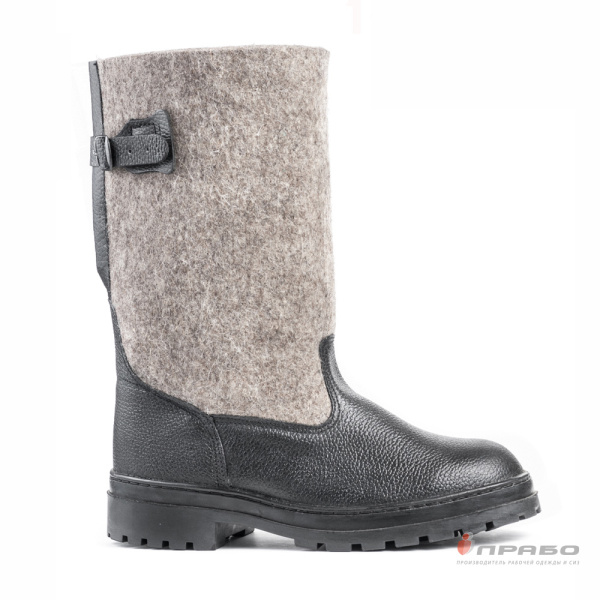 Сапоги войлочные "Лесник" с подошвой ТЭП и войлочной стелькой чёрные