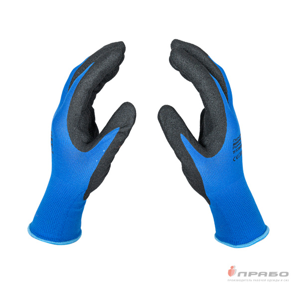 Перчатки нейлоновые с 1/2 нитриловым песочным покрытием Scaffa Механик NY1350S-NV/BLK