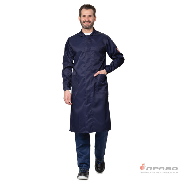 Халат кислотощелочестойкий (КЩС) мужской синий