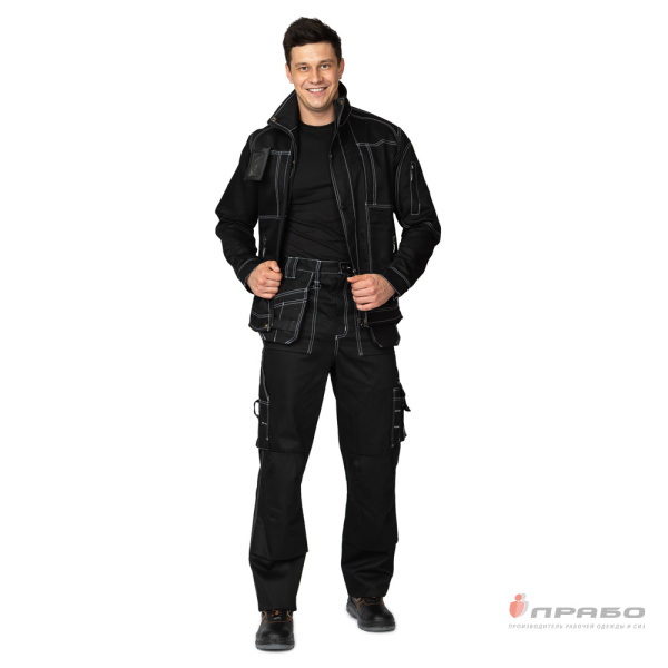 Костюм мужской "Викинг 2020" чёрный (куртка и брюки)