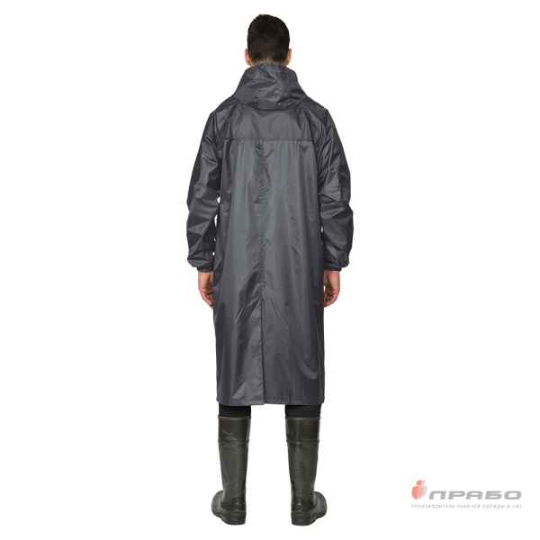 Плащ влагозащитный "Тайфун" нейлоновый с ПВХ-покрытием серый