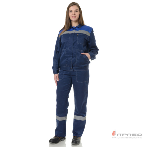 Костюм женский "Пантеон 2" синий/василёк (куртка и полукомбинезон)