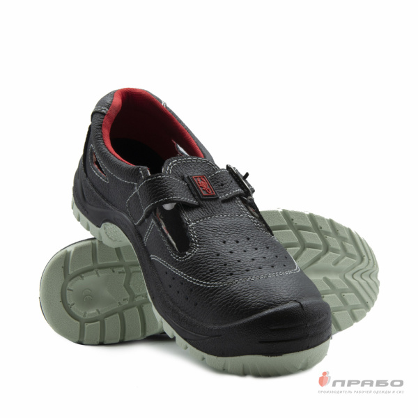 Сандалии кожаные "Скорпион-1203М" с подошвой ПУ/ТПУ и МП чёрные