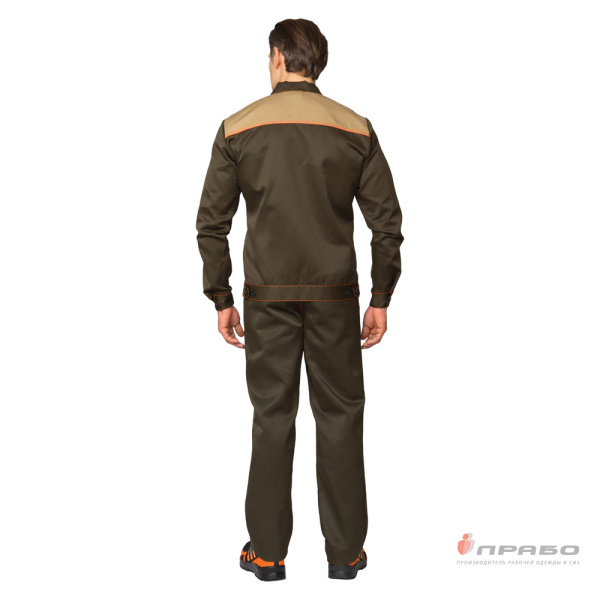 Костюм мужской "Молл" хаки/тёмно-бежевый (куртка и брюки)