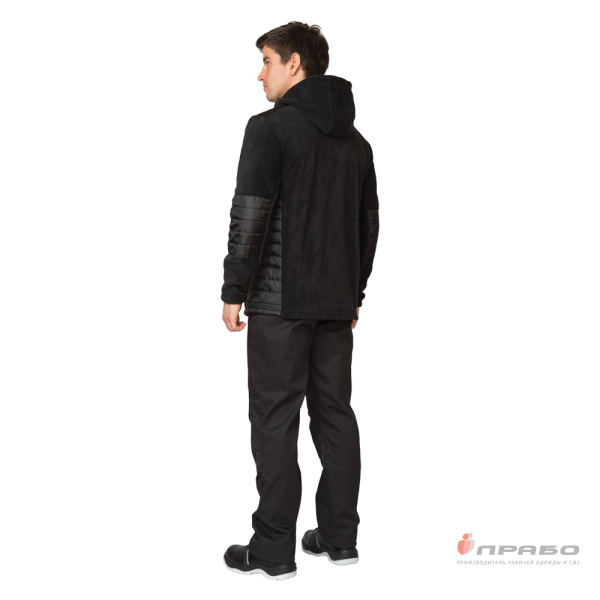 Куртка "Кеми" флисовая с капюшоном чёрная