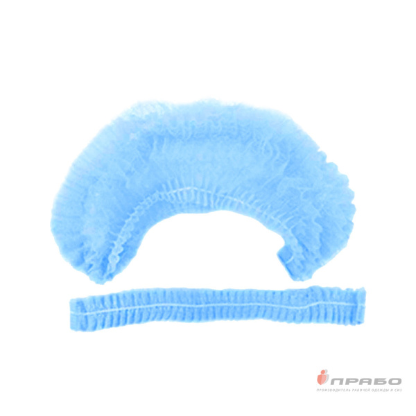 Шапочка одноразовая "Шарлотта" голубая из спанбонда