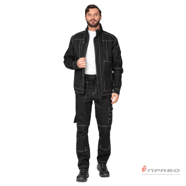 Костюм мужской "Викинг 2021" чёрный (куртка и брюки)